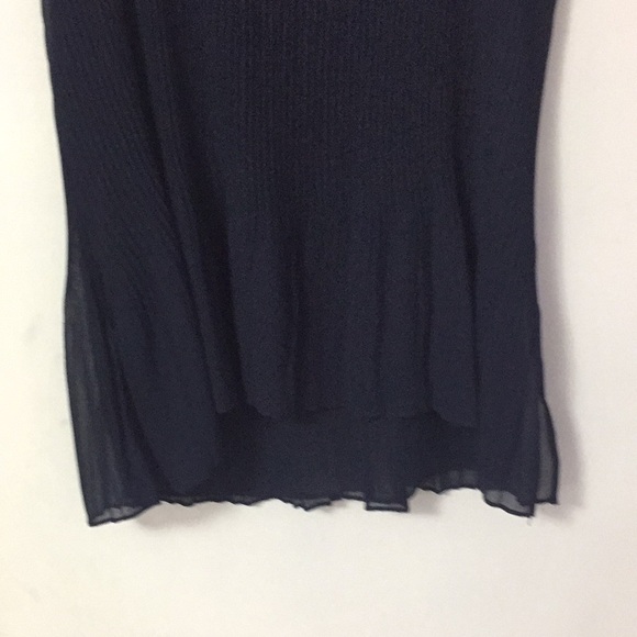 Zara Navy Blue Pleated Sleeveless Top/Blouse - Picture 3 of 9